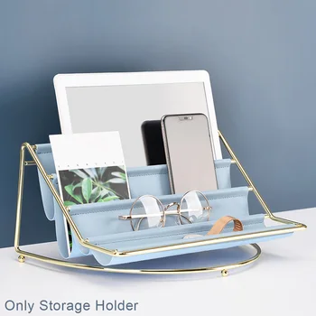 

Desktop Organizer Dressing Storage Holder Table Large Capacity Multi Layer PU Leather Simplicity Living Room Space Saving Daily
