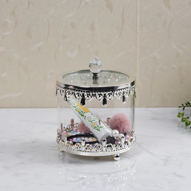 European Electroplating Craft Metal Glass Candy Jar Storage Box Gold Silver Tank Bottle Home Decor | Дом и сад