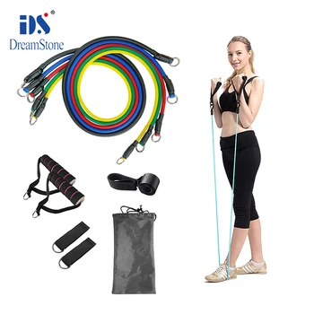 

11 PCS Resistance Bands Set Portable Fitness Elastic Bands Equipment Home Training