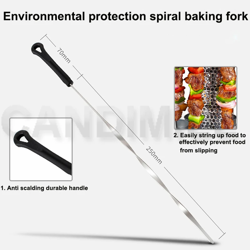 CANDIMILL 220V Electric BBQ Grill Household Rotisseries Smokeless Rotating Roast Lamb Skewers Machine 4