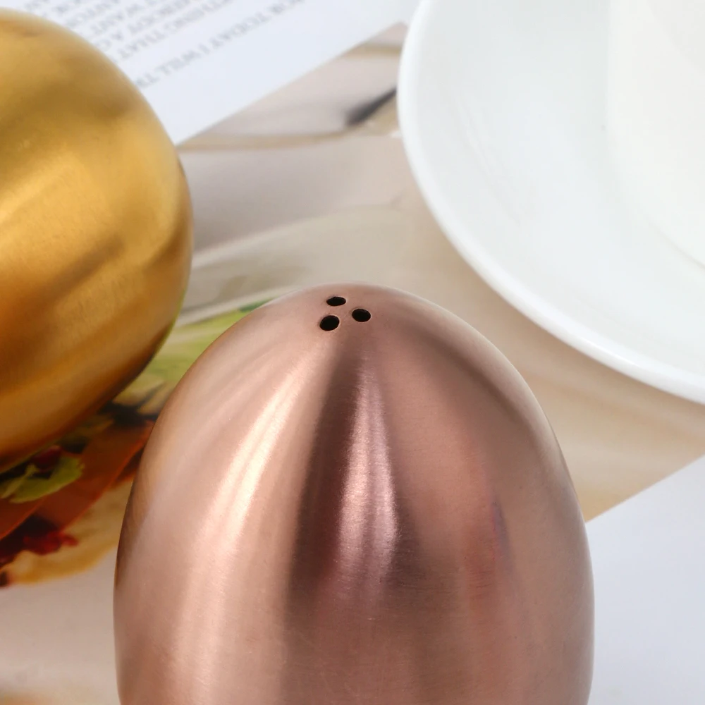 1/2PCS Stainless Steel Food Gold Egg Shaped Salt Pepper Shakers Condiment Storage Bottles Egg Sauce Bottle Kitchen Spice Tools