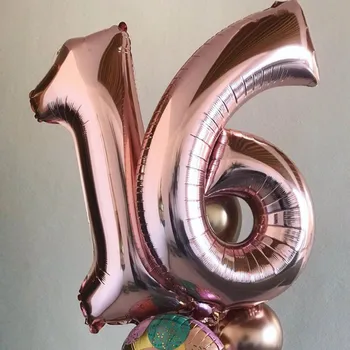 

1pc 40 Inch Jumbo Huge Rose Gold Number Digital Foil Mylar Balloons Anniversary Birthday Party Wedding Bridal Shower Decorations