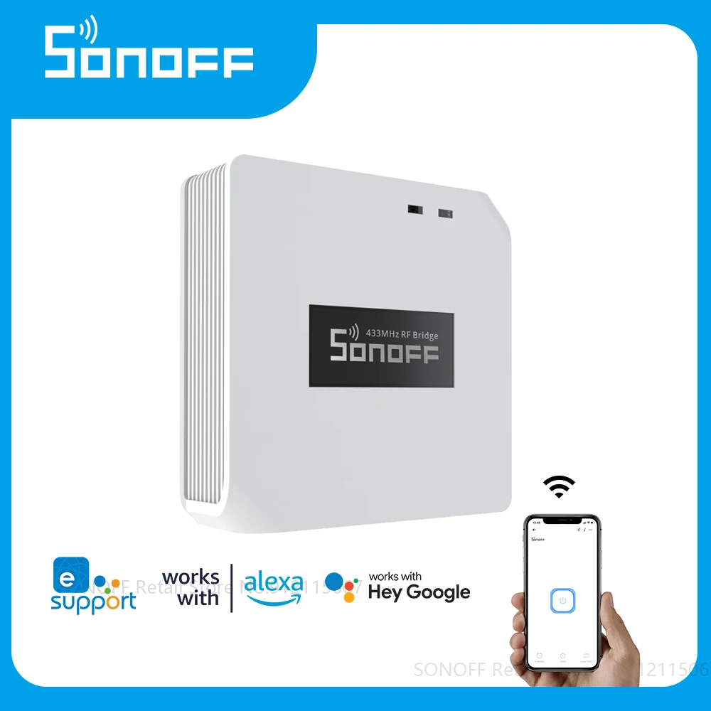 SONOFF RF BridgeR2 WiFi 433 MHz Wireless Controller Remote Control Smart Home Security Automation Works for Google Home Alexa wireless remote control switch