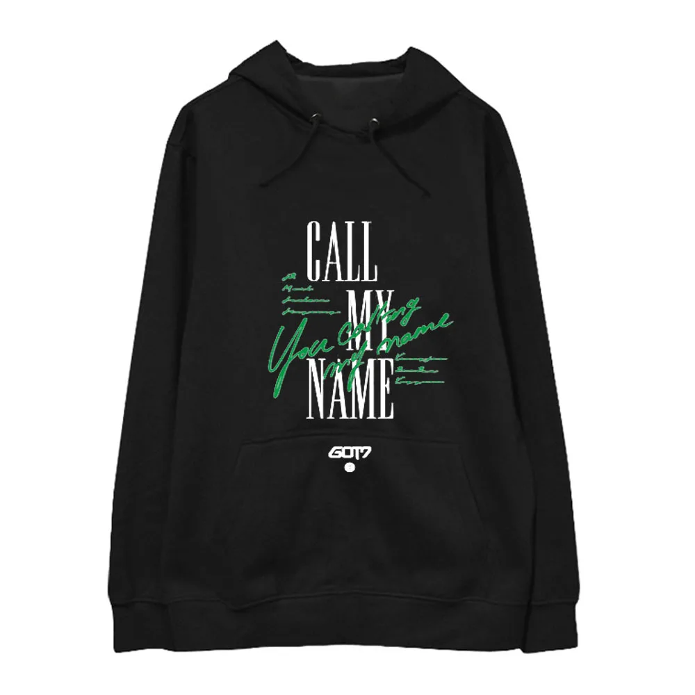 Kpop GOT7 же хлопок HoodyCall мое имя костюм кепки толстовки с длинным рукавом флис утолщаются осень зима верхняя одежда