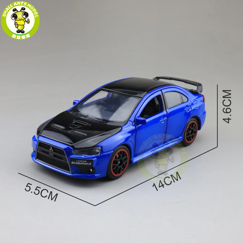 1/32 JACKIEKIM Mitsubishi Lancer EVO X 10 BBS RHD с черной крышей литая модель автомобиля игрушки для детей Подарки для мальчиков девочек - Цвет: Blue(no box)