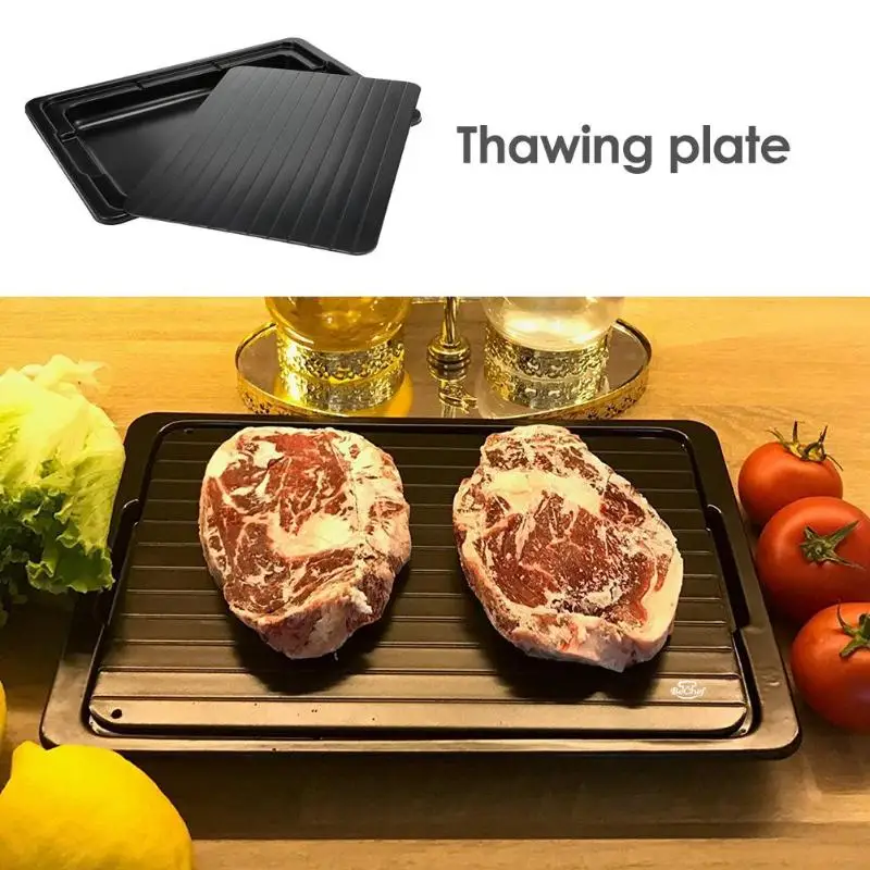

2pcs/Set Meat Fish Fast Defrost Tray Wide Scope of Application Non-toxicity Safety Kitchen Food Fruit Thaw Frozen Board Tool