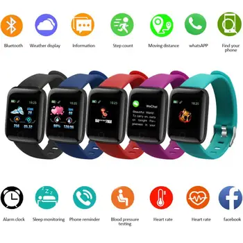 Smart Watch Color Screen Heart Rate Blood Pressure Monitoring Track Movement IP67 Waterproof Smart Band 1