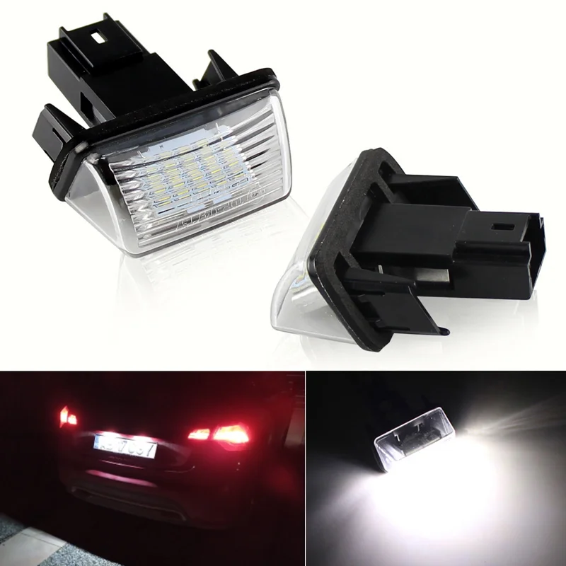 2pc LED License Number Plate Light For Citroen C3 C4 C5 Berlingo Saxo Xsara Picasso For Peugeot