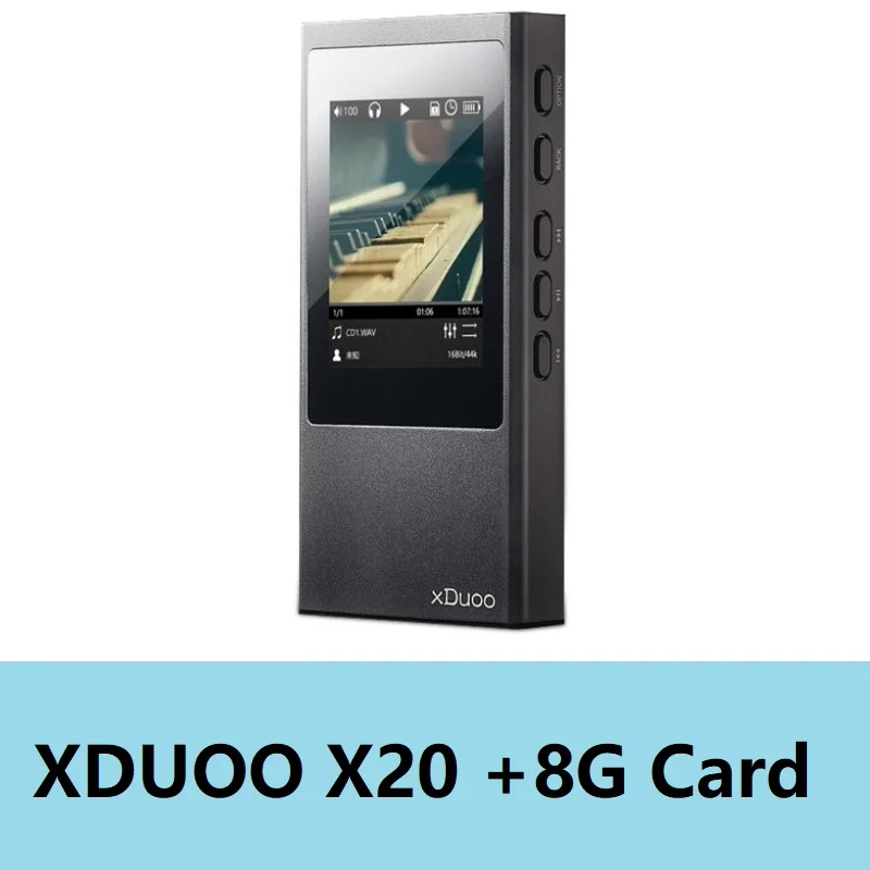 black and 8G card XDuoo X20 портативный высококачественный музыкальный DSD HIFI Mp3 цифровой аудио музыкальный плеер DAP поддержка Apt-X aptX Bluetooth 4,1 - Цвет: black and 8G card