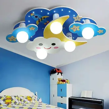 

Children room lamp modern simple cartoon LED ceiling light boys and girls bedroom lighting creative cloud moon lamp