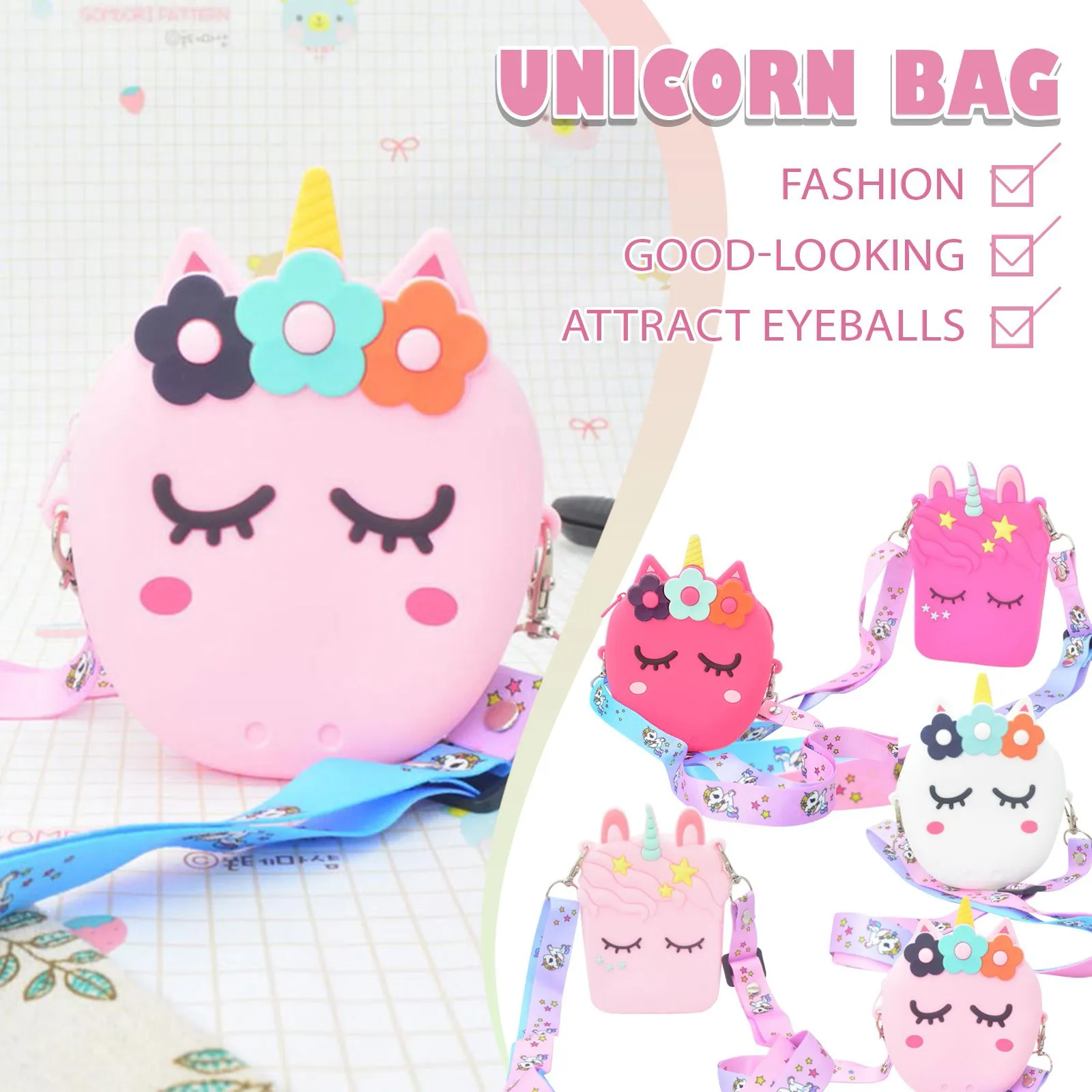 Fashion Fidget Toys Pops Press Bag kawaii popi Control Wallet Coin Purse Diagonal Silicone For Girls поп ит | Игрушки и хобби