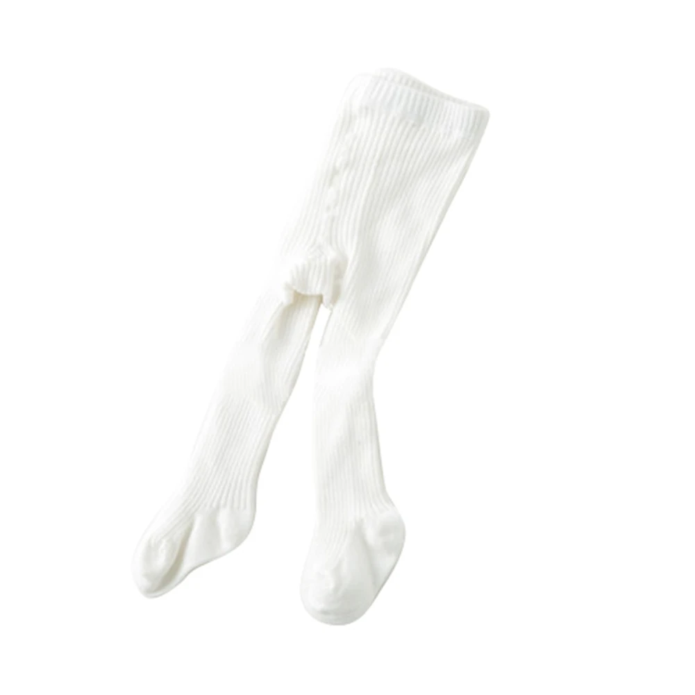 Белый Теплые колготки для малышей; сезон осень-зима детские колготки для девочек; Хлопковые вязаные длинные колготки для малышей Аксессуары для От 0 до 4 лет малышей - Цвет: Белый