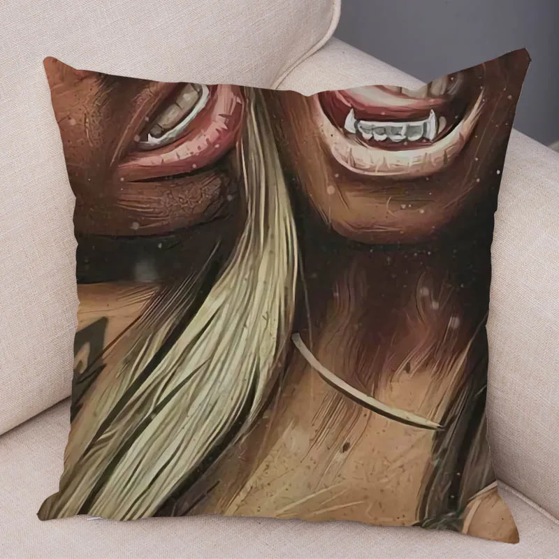 10 Темно-гот секси Татуировка-красивая девушка наволочка супер мягкие короткие плюшевые ботинки декоративная подушка для дивана автомобиля домашняя наволочка 45x45 см - Цвет: 10