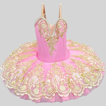 

Children Ballet Skirt Show Serve Small Swan Dance Tutu Thick And Disorderly Princess Yarn Skirt Camisole Girl Performance