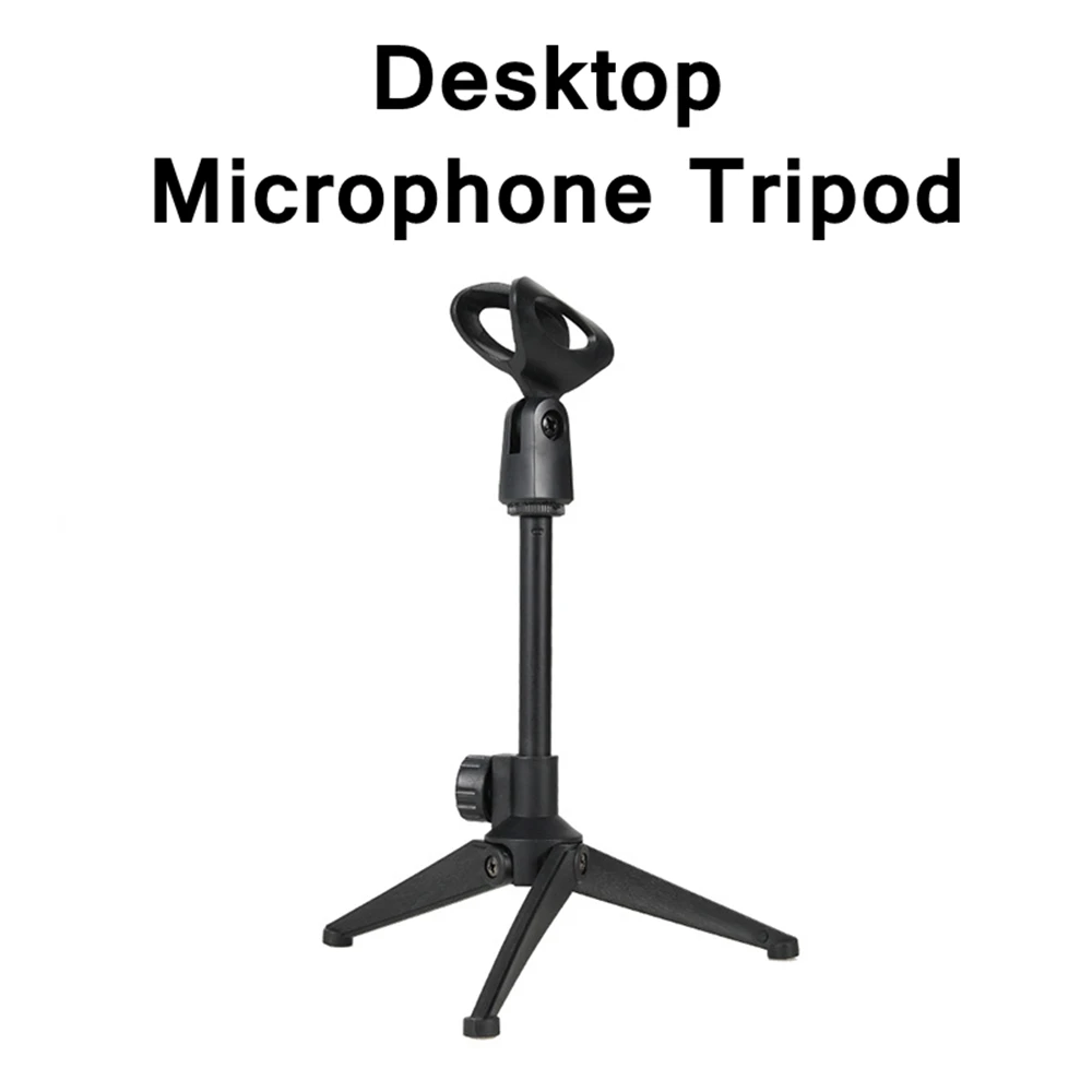 

Foldable Tabletop Stand for Microphone Mini Desktop Metal/Plastic Tripod for Condenser Wireless Microphone Holder Mic Stands