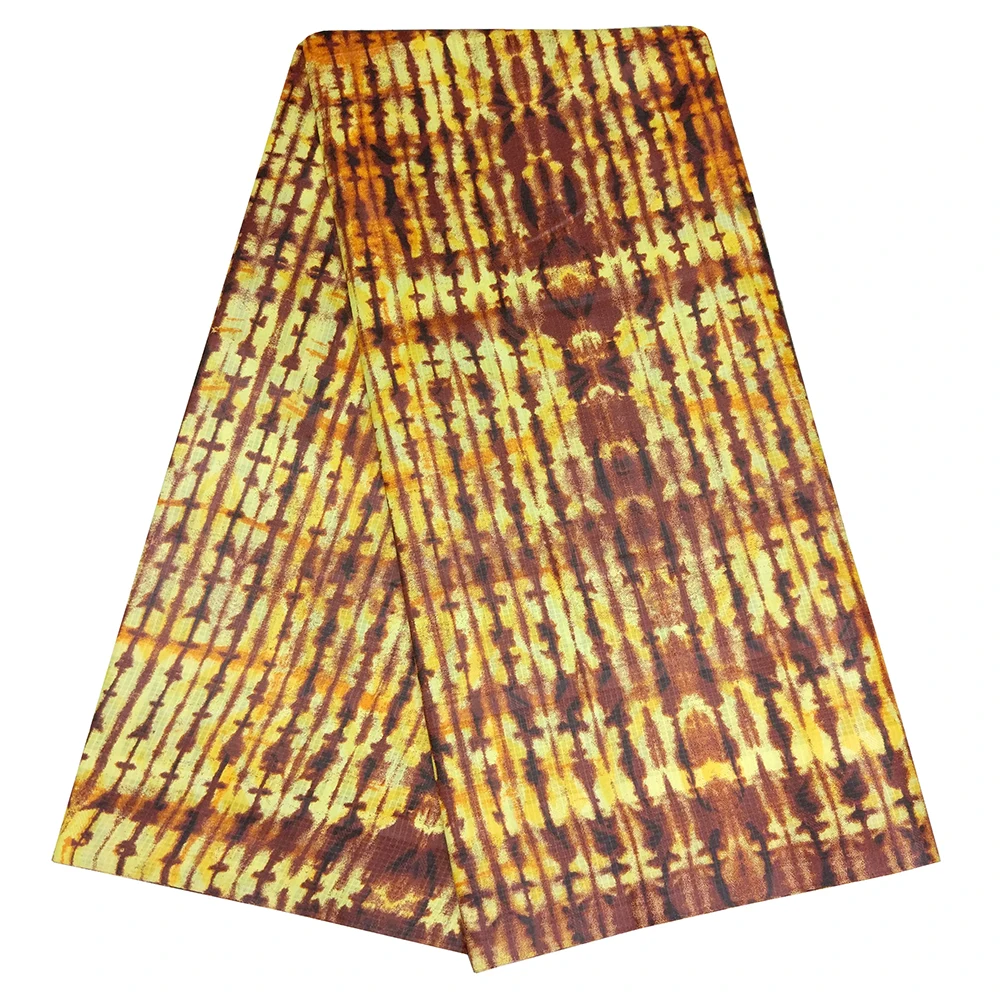 

2019 New African Fabric Plaid Tie Dyed Fabric High Quality 5Yards\lot