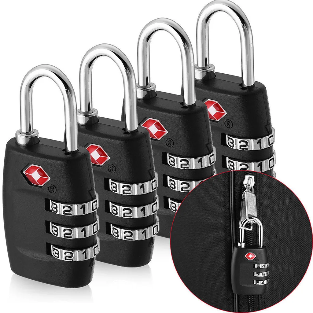 

Multi Tool 4pcs customs password lock travel goods luggage lock 3 Digit Suitcase Padlock Reset Camping Traveling Equipment #f
