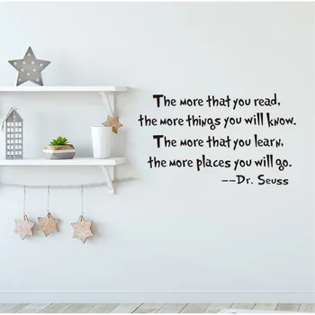 

Dr Seuss Quote Motivational Wall Decal Office Vinyl Wall Sticker For Book Room Home Decor Read Learn Quotes Wall Decals