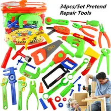 Игрушечные инструменты для детей Инструменты для ремонта претендует на окружающую среду Пластик инженерно-мастер обслуживание инструмента игрушки подарки 34 шт./компл