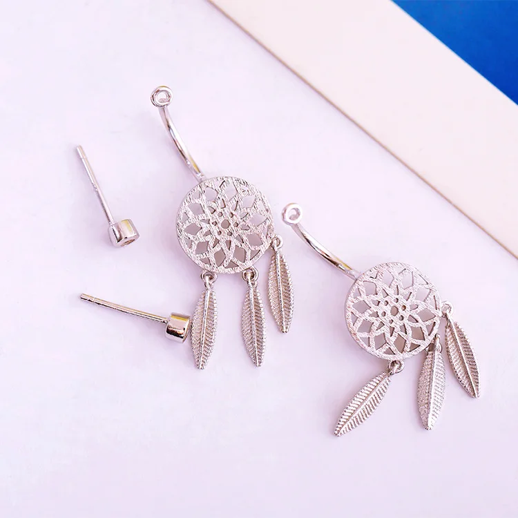 New Hot Fashion 925 Sterling Silver dreamcatcher Temperament Earrings for Women Girls Gift Fashion Statement Jewelry