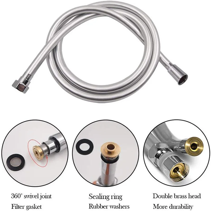 Shower Hose Plumbing Hose PVC Plastic Hoses Plumbing Supply Hose PVC High Pressure Shower Hose For Bath Handheld Head 360&deg; rotation