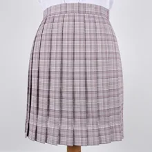 Форма Плиссированные Юбки JK Форма юбка молодая девушка, студентка с завышенной талией, фиолетового и белого цвета в винтажном клетчатая обувь в японском стиле Харадзюку на Стиль юбка