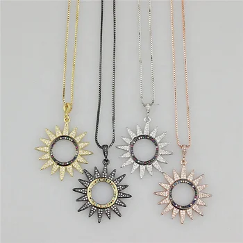 

16inch 5str/lot fashion cz necklace,colorful cubic zircon micro pave pendant necklace,diy popular necklace