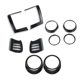 

10 Pcs for MINI Cooper Interior: 8 Pcs Car Air Vent Cover Air Outlet Trims Stickers & 2 Pcs Car Door Handle Cover Trim