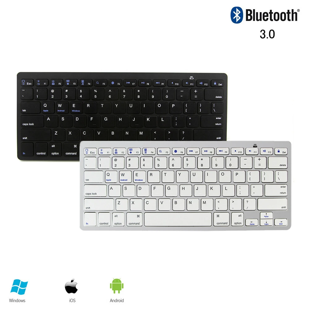 Wireless Bluetooth Computer Keyboard Mini Slim Keybord Russian Arabic