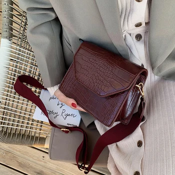 

Fashion Alligator Square Flap Bags Women Designer Crocodile Pattern Shoulder Bags Luxury Pu Leather Women Messenger Bag 2019 New