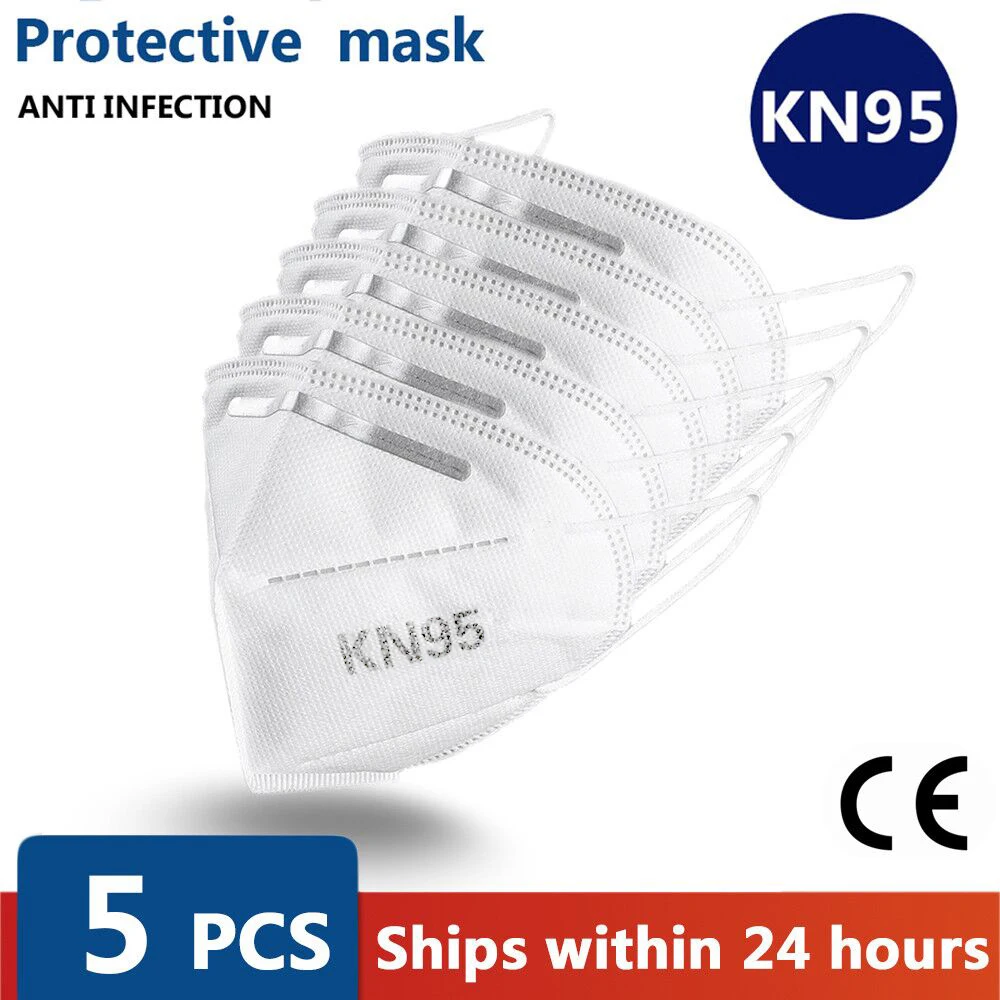 

5 pcs/bag KN95 CE Certification Face Mask PM2.5 Anti-fog Strong Protective Mouth Mask FFP3 Respirator Reusable FFP2 mask