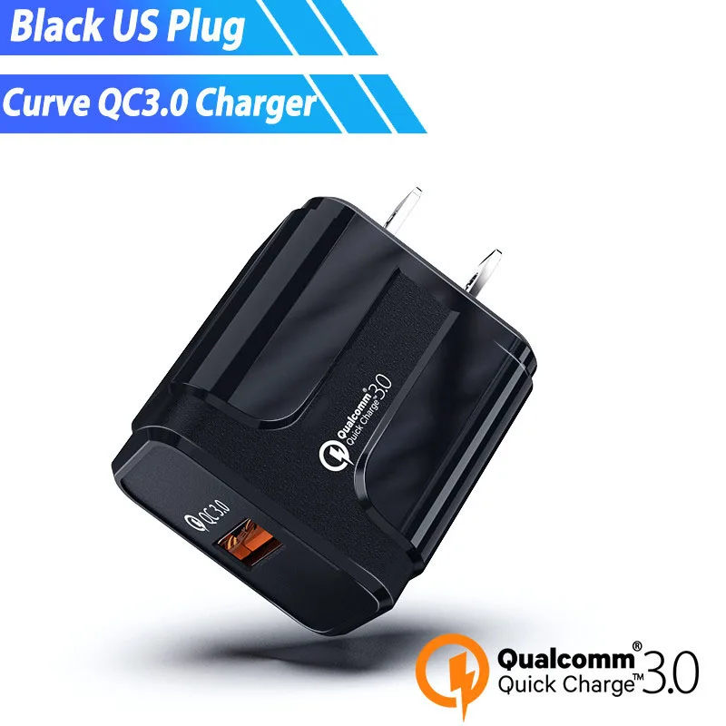 US Charger only BK 18W USB Charger Quick Charger 3.0 for xiaomi Mi 9 A3 Redmi Note 8 7 K20 pro Wall Phone Charger EU US Adapter QC3.0 Fast Charging - Тип штекера: US Charger only BK