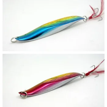 

Day Night Fishing Spoon Lure Bend Jigbait Artificial Metal Hard Glow Bait Feather 55g 45g Long Casting Jig Catch Bass mackerel