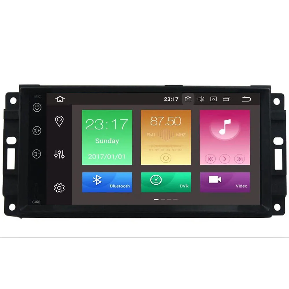 Cheap Android 9.0 Car Stereo GPS DVD Player Compatible Dodge Ram Challenger Jeep Wrangler JK Head Unit Single Din 7
