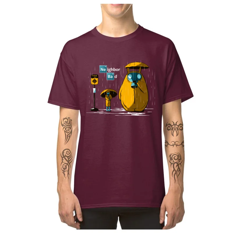 Graphic Men Tops Shirts Breaking_Neighbour_3640 Printing T-Shirt All Cotton Short Sleeve Normal T Shirts Crewneck Breaking_Neighbour_3640 maroon