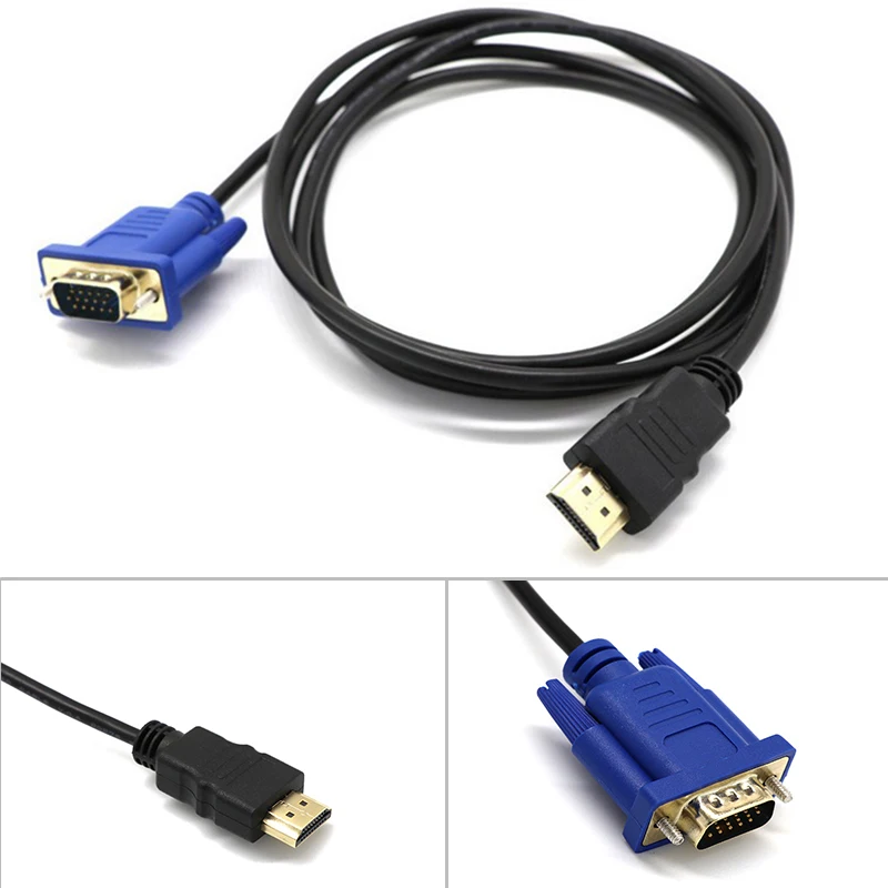 HDMI To VGA Adapter Converter W/ Audio Cable Support 1080P Output for PC Laptop