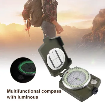 

Multifunctional Alloy Compass Luminous Folding Compass for Hiking Camping H7JP