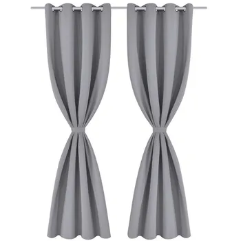 

2 Pcs Curtains with Metal Eyelets Modern Blackout Curtains Living Room Window Curtains Solid Color Bedroom Curtains 135x175 cm