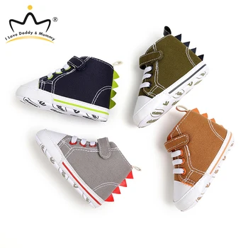 

New Dinosaur Baby Shoes Sneakers Canvas Soft Cotton Anti-slip Sole Newborn Toddler Shoes For Baby Boy Girl First Walkers