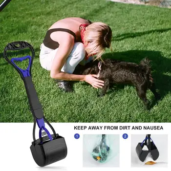 

POPETPOP Plastic Sawtooth Edge Small Pet Poop Pickup Clip Pet Dogs Puppy Cat Waste Picker Indoor Outdoor Cleaning Shovel Tools