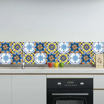 

Creative Kitchen Oil Proof Tile Stickers Waterproof Peel and Stick Carrelage Adhesif Cuisine PVC Borders Wallpaper Sticker J112