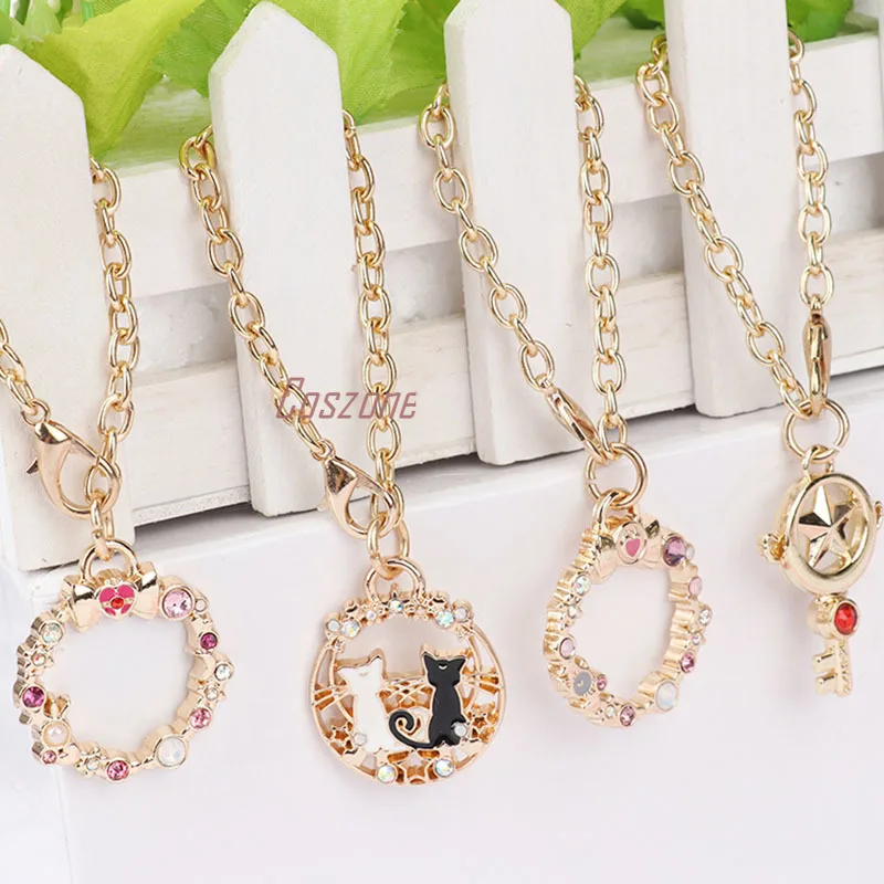 

Anime Sailor Moon Card Captor Sakura Cosplay Keychain Alloy Car Bag Keyring Holder Jewelry Accessory Gift Pendant
