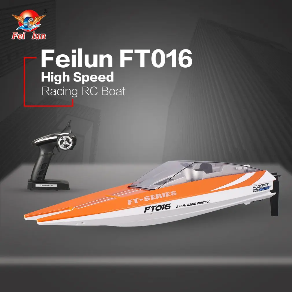 Feilun FT016 RC Boat 30km/h High Speed Racing Boat Remote Control Flipped Water Cooling Speedboat Electric Toy Xams Gift for Kid Feilun FT016 RC Boat 30km/h High Speed Racing Boat Remote Control Flipped Water Cooling Speedboat Electric Toy Xams Gift for Kid