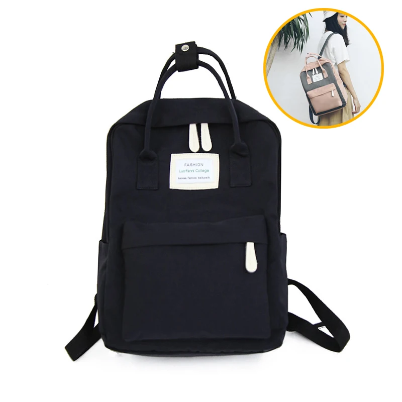 

Women Hot Canvas Backpacks Candy Color Waterproof School Bags for Teenagers Girls Laptop Backpacks Patchwork Backpack New 2020