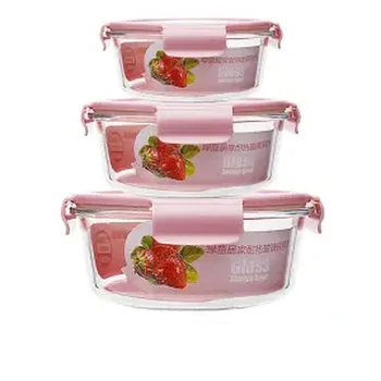 

Glass Lunch Box Microwave Oven Special Bowl Separation Fresh-keeping Box Sealed Leak-proof Storage Box Office Worker with Lunch