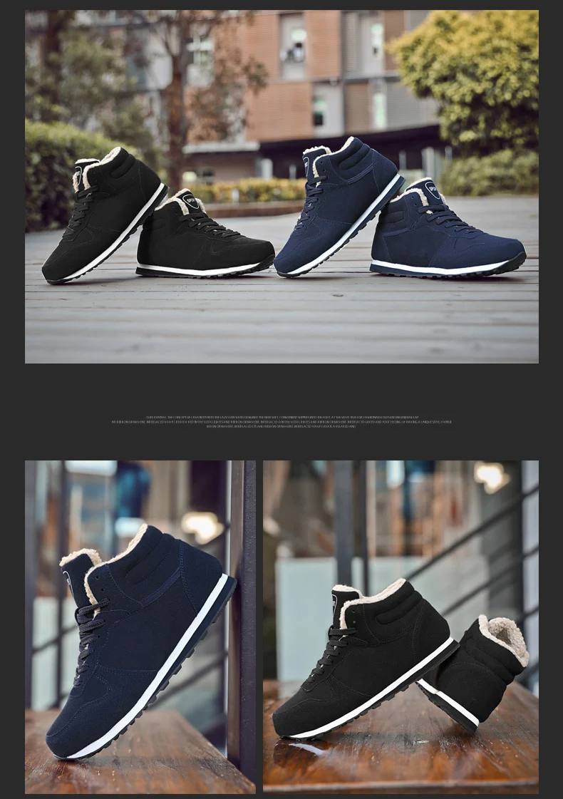 Мужские ботинки; Мужская зимняя обувь; модные зимние ботинки; зимние кроссовки; Мужская обувь; зимние ботинки; Цвет черный, синий; обувь размера плюс