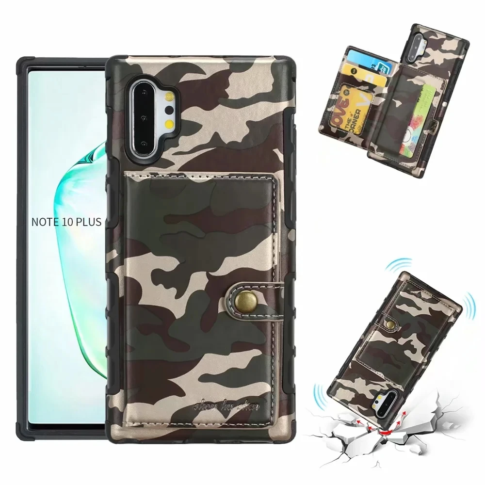 Камуфляжный чехол-кошелек из искусственной кожи для Samsung Galaxy S10E Note 9 8 10 10Plus s10plus S10