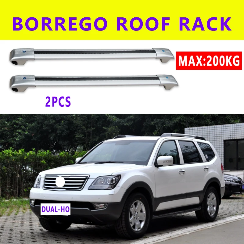 

2Pcs Roof Bars for KIA - BORREGO MOHAVE [2007-today] Aluminum Alloy Side Bars Cross Rails Roof Rack Luggage Carrier Load 200KG