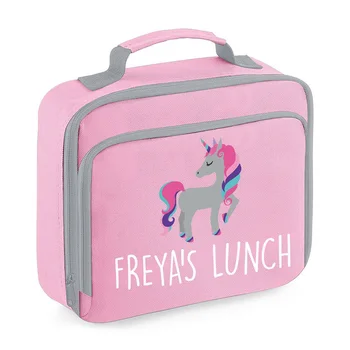 

Personalised Unicorn Name Lunch Cool Bag Cooler Packed Lunch Bag Girls Boys Back to School