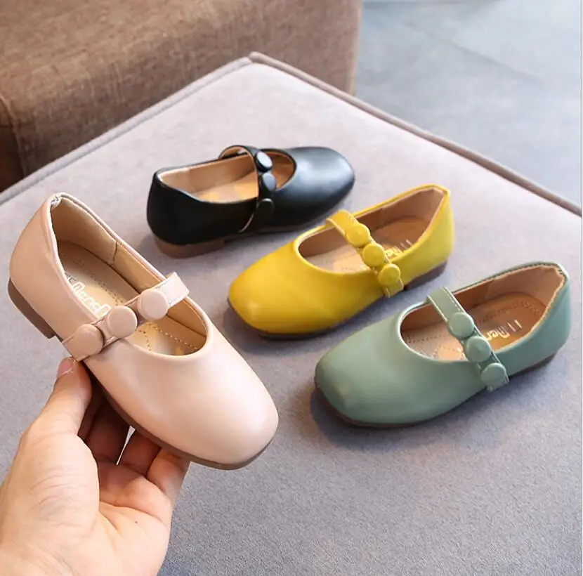 

Kids Shoes Princess School Shoes Pink Green Black Children Leather Party Dress Flat Little Girls Shoes Baby Casual Sneaker